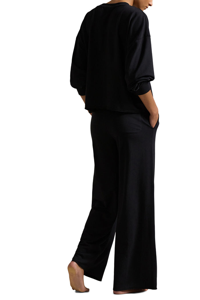 Club Terry Crew/Wide Leg Set - Polo Black