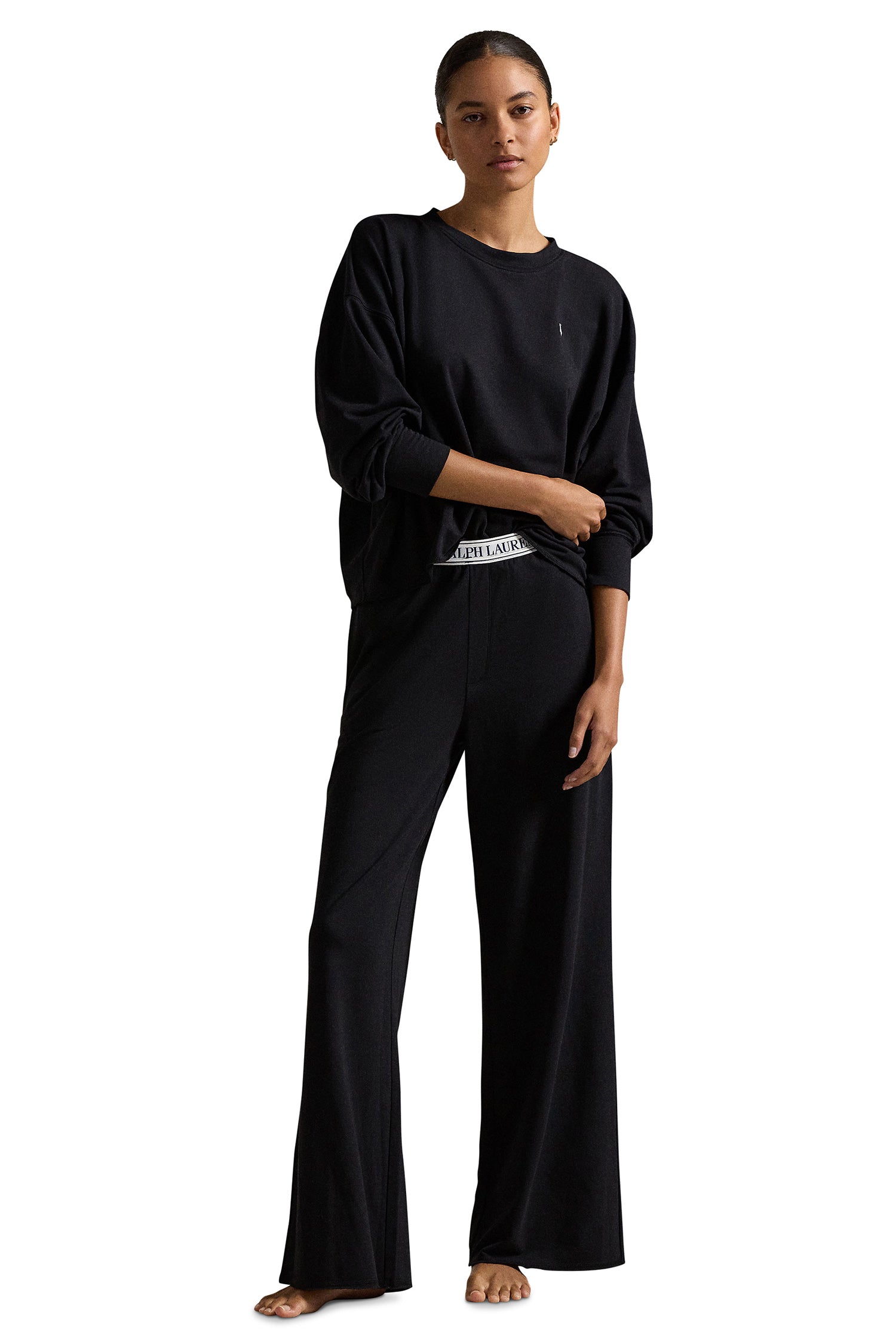 Club Terry Crew/Wide Leg Set - Polo Black - Polo Ralph Lauren
