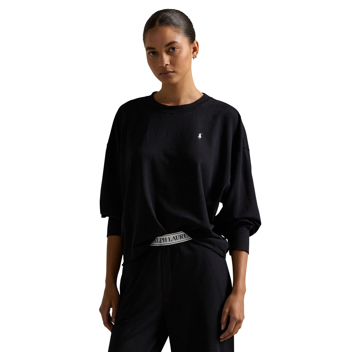 Club Terry Crew/Wide Leg Set - Polo Black