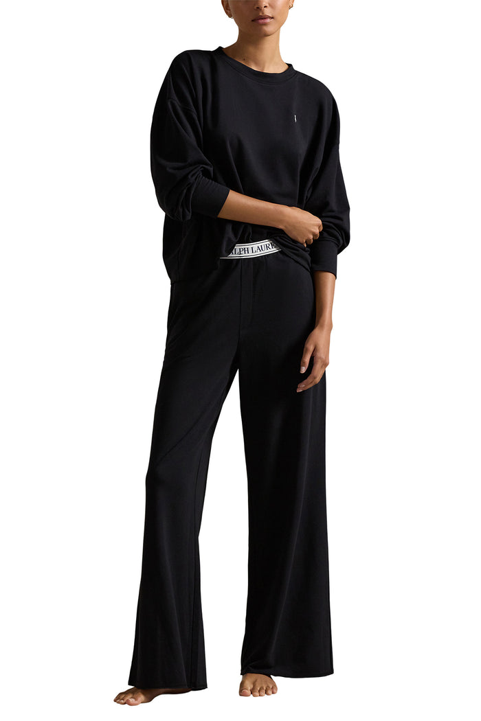 Club Terry Crew/Wide Leg Set - Polo Black