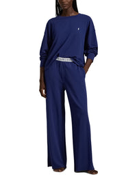 Club Terry Crew/Wide Leg Set - Navy