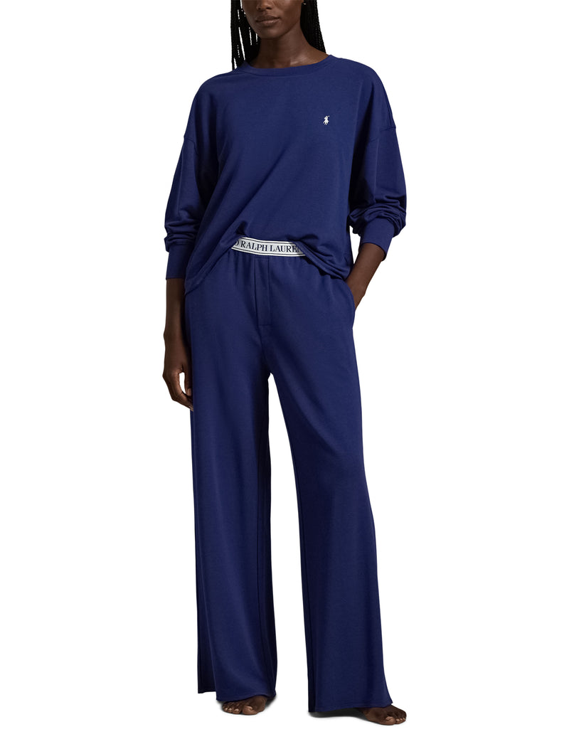 Club Terry Crew/Wide Leg Set - Navy