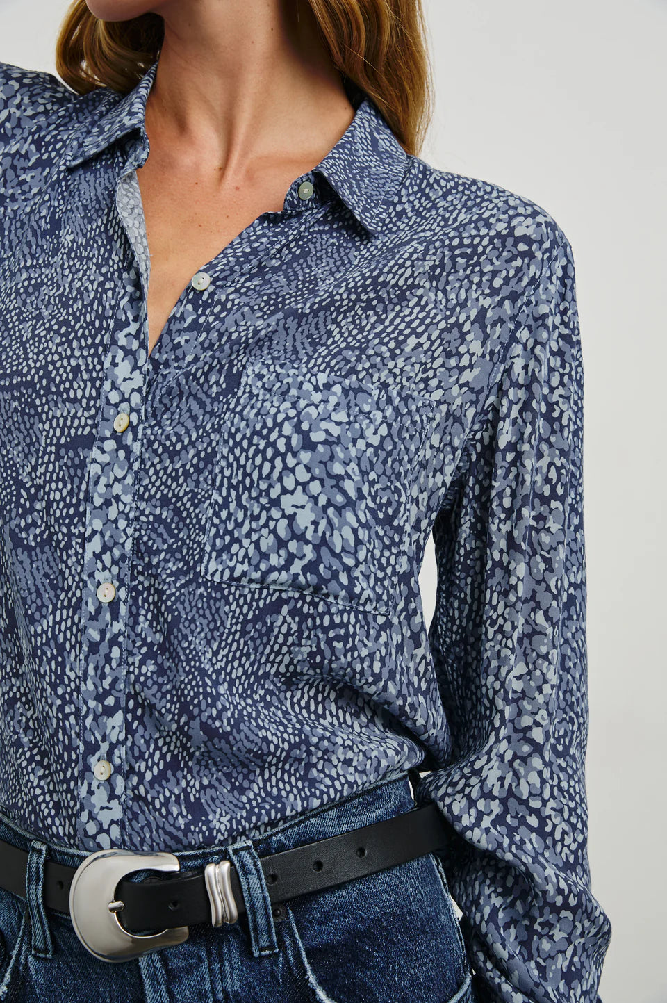 Josephine Blouse - Navy Python