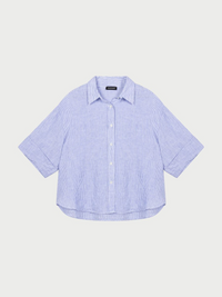 Linen Woven Blouse - Blue