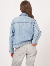 Denim Jacket With Oversized Pockets - Denim Blue