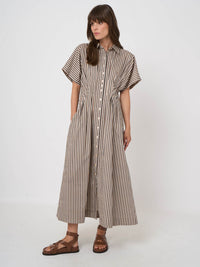 600738 Woven Dress - Chestnut