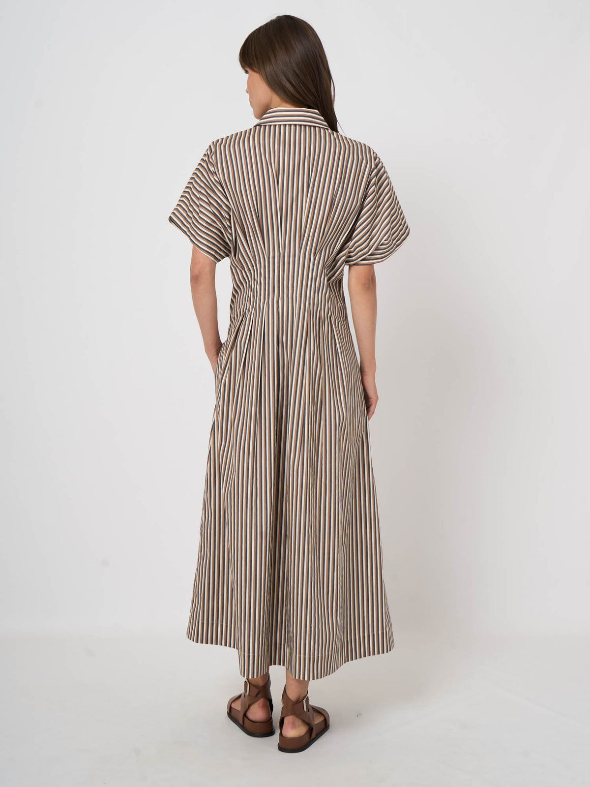 600738 Woven Dress - Chestnut