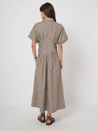 600738 Woven Dress - Chestnut