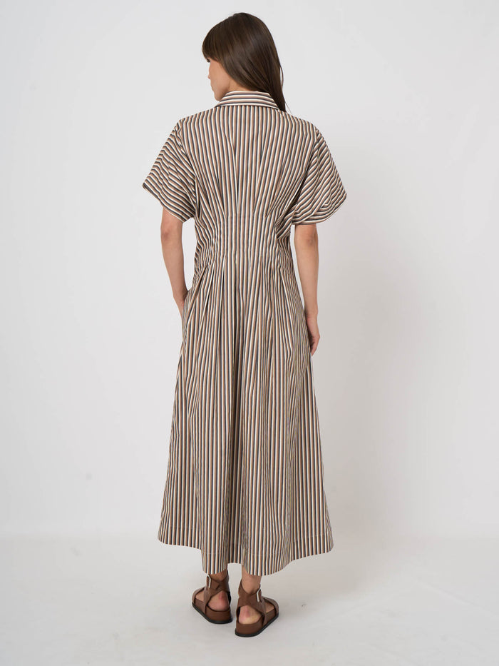 600738 Woven Dress - Chestnut