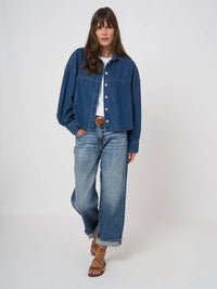 600742 Woven Blouse - Dark Denim