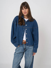 600742 Woven Blouse - Dark Denim