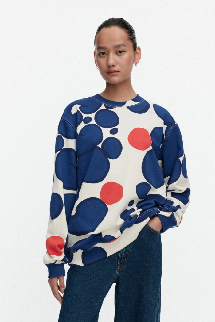 Loisto Keidas Kioski Sweatshirt - Off White/Navy/Red