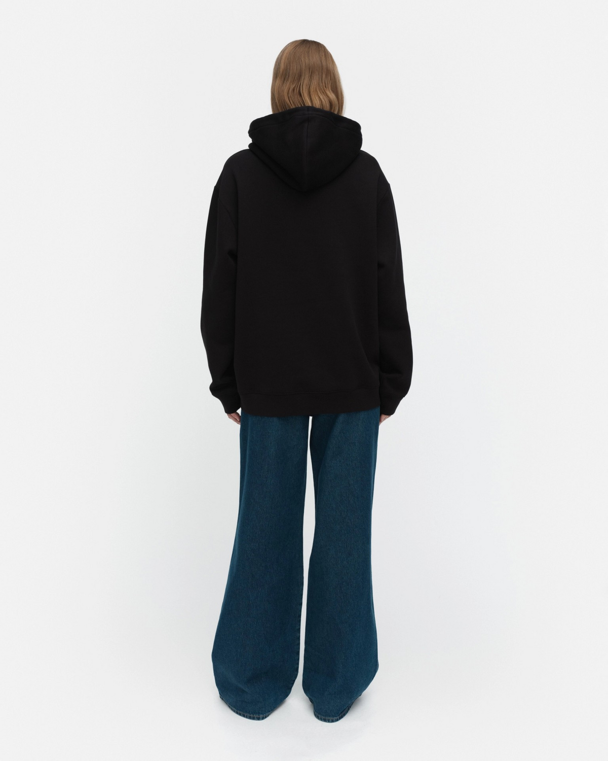 Runoja Unikko Placement Hoodie - Black/Off White