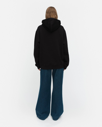 Runoja Unikko Placement Hoodie - Black/Off White