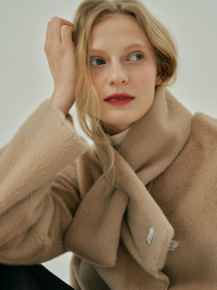 Crescent Ring Scarf - Beige