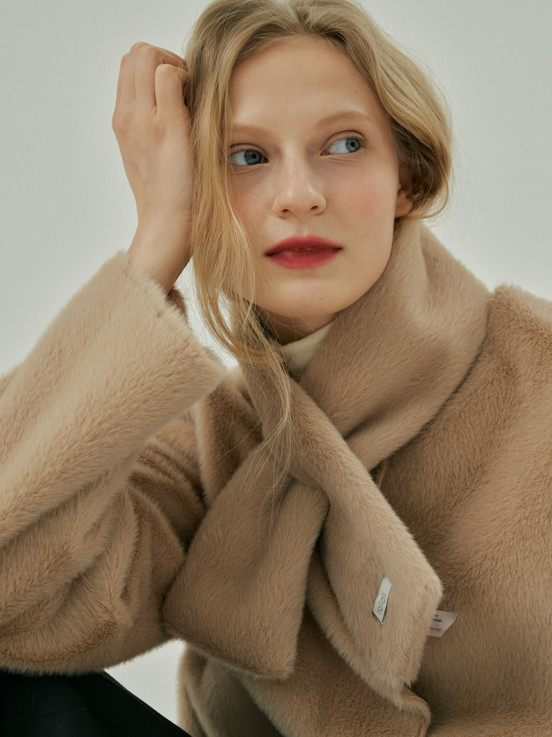 Crescent Ring Scarf - Beige