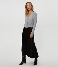 Ellis Cropped Cardigan - Black Marl