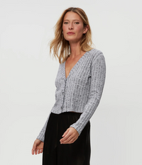 Ellis Cropped Cardigan - Black Marl