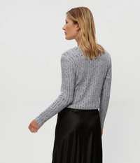 Ellis Cropped Cardigan - Black Marl