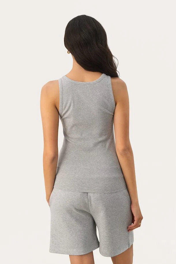 Grecias Top - Light Grey Melange