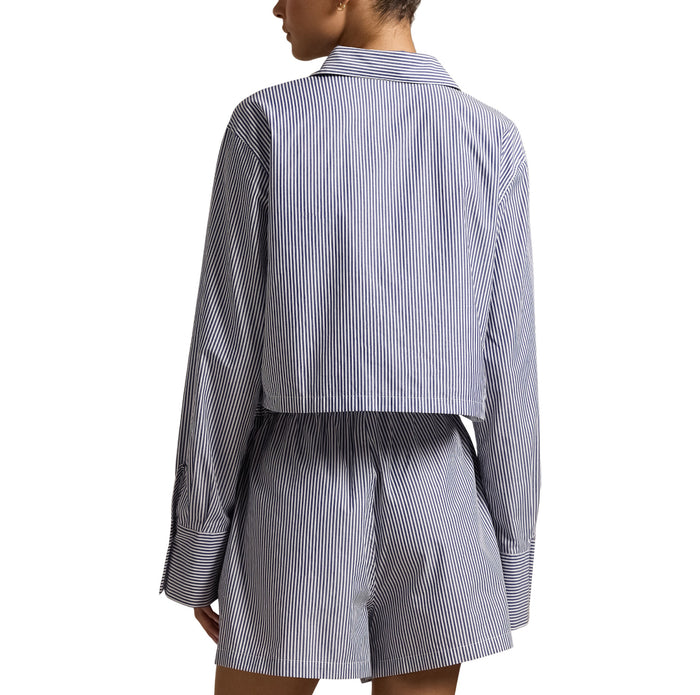 Crop & Boxer PJ Set - White Cloud Beach Blue
