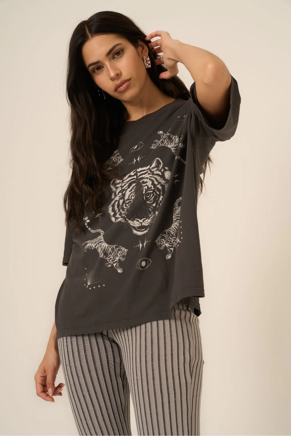 Mystical Tiger Perfect BF Tee - Vintage Black