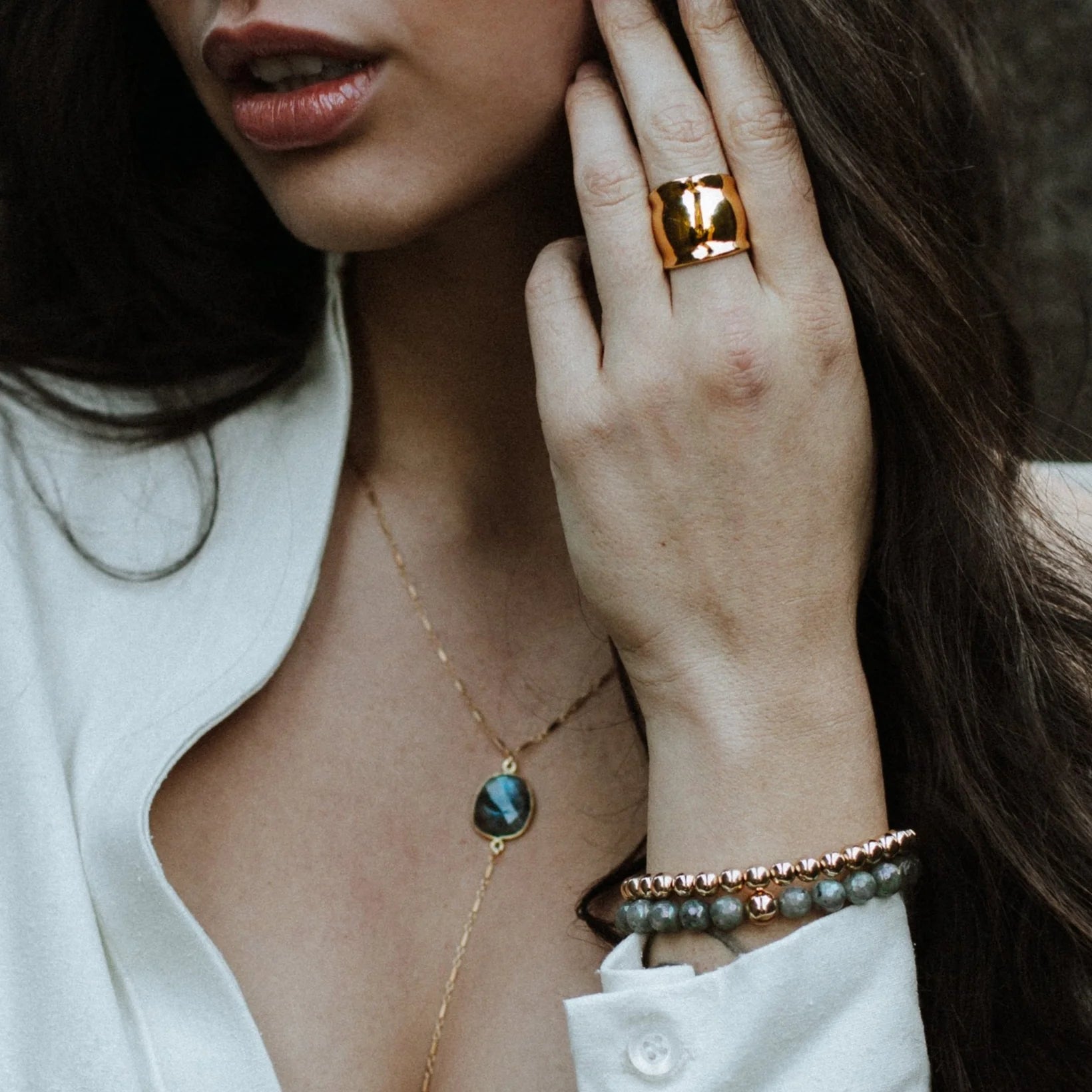 Lariat Stone Necklace 18