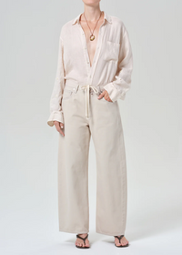 Kayla Shrunken Shirt - Pale Stone