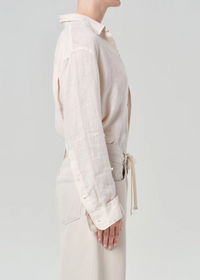 Kayla Shrunken Shirt - Pale Stone