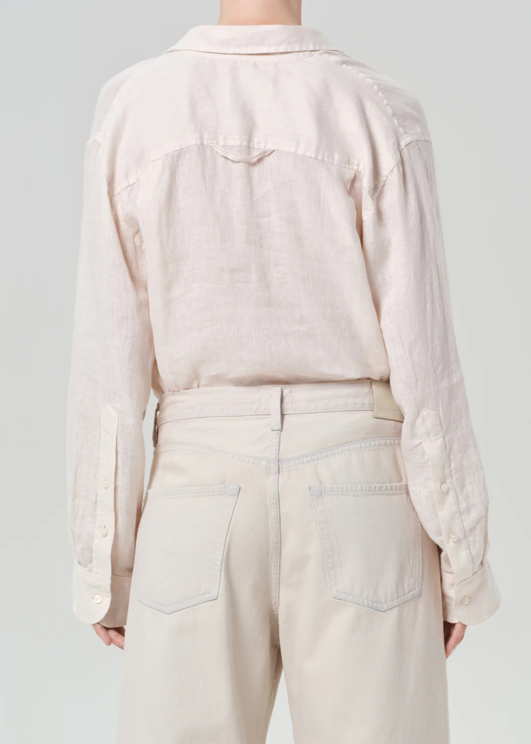Kayla Shrunken Shirt - Pale Stone