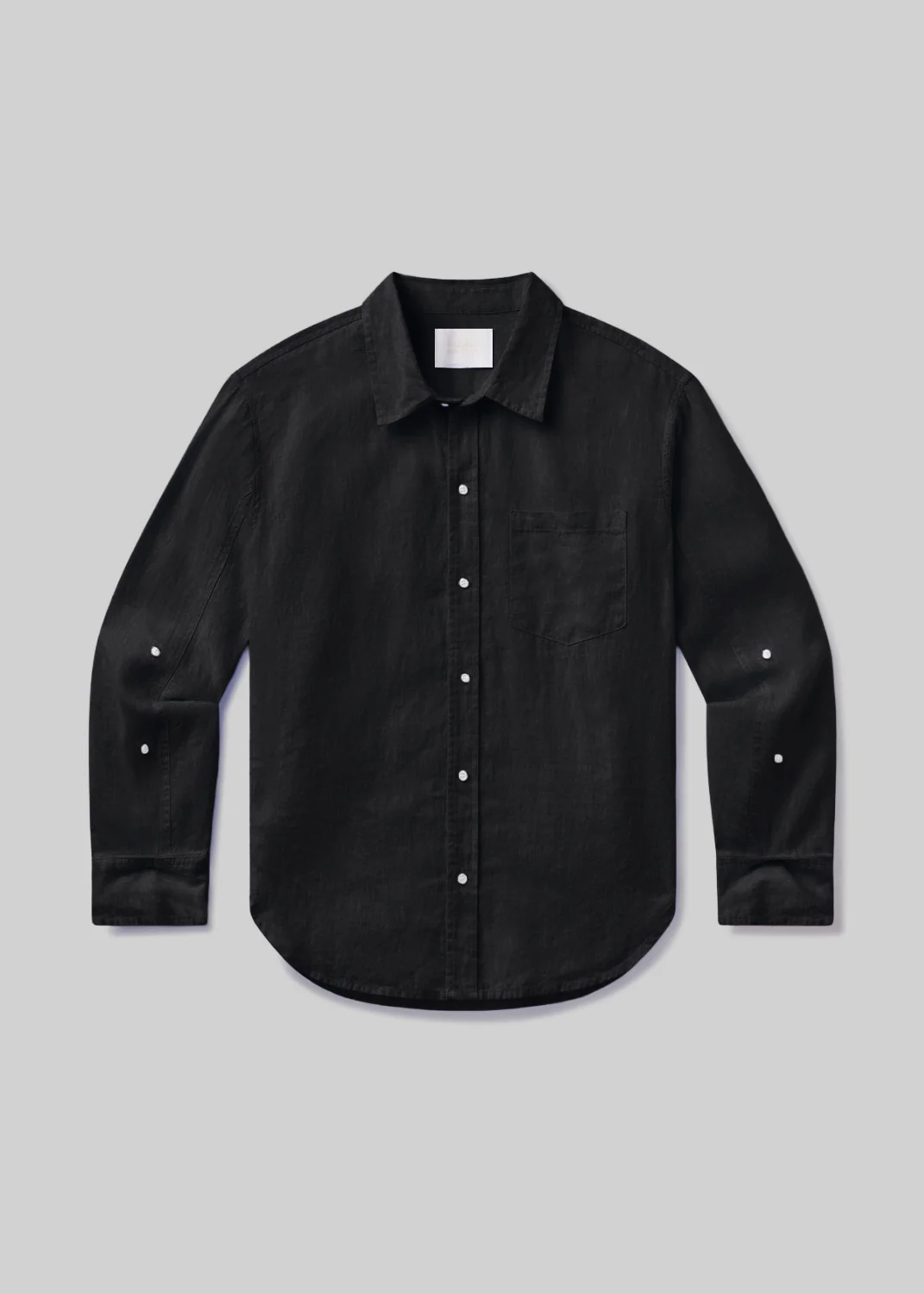 Kayla Shrunken Shirt Linen - Black
