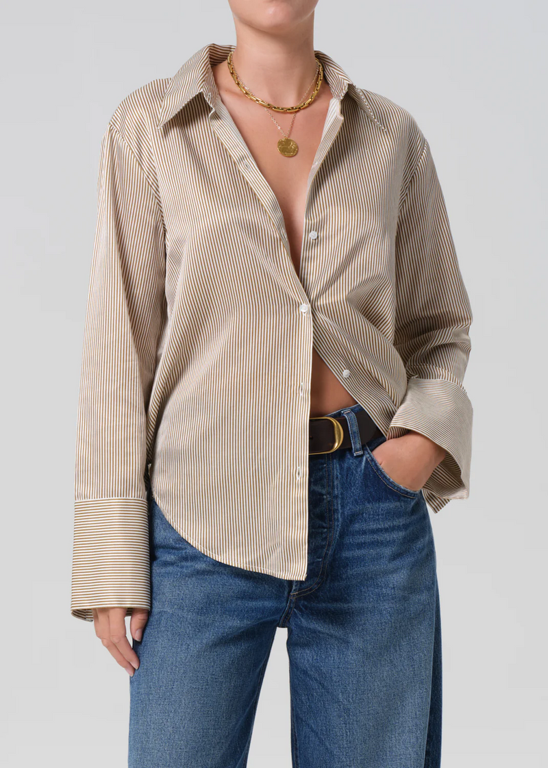 Camila Shirt - Bronze Stripe
