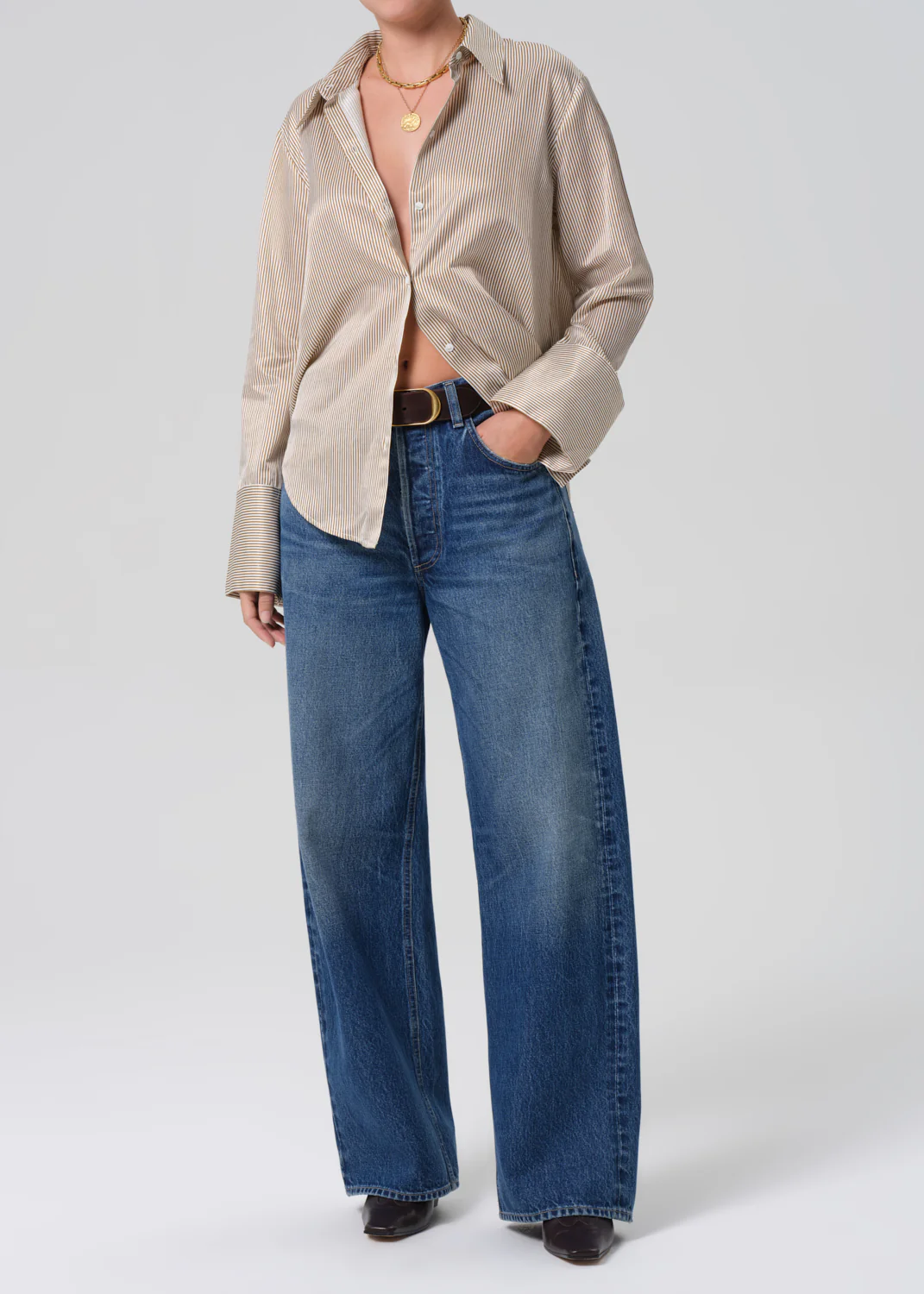 Camila Shirt - Bronze Stripe