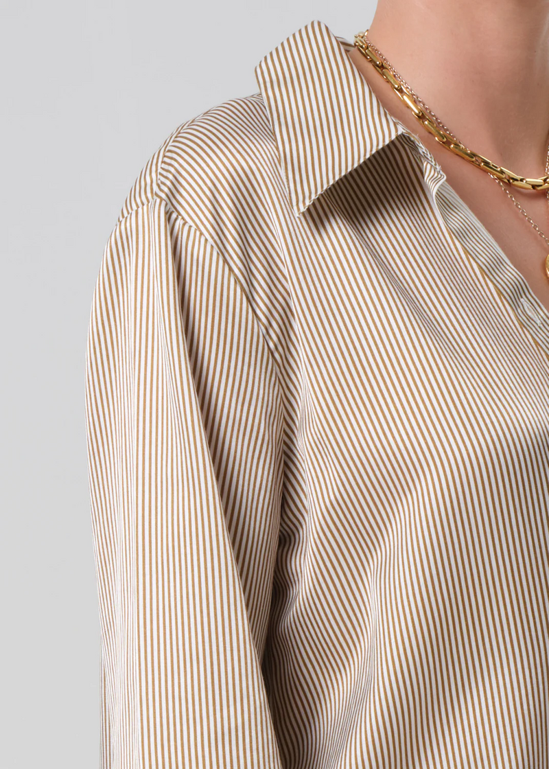 Camila Shirt - Bronze Stripe