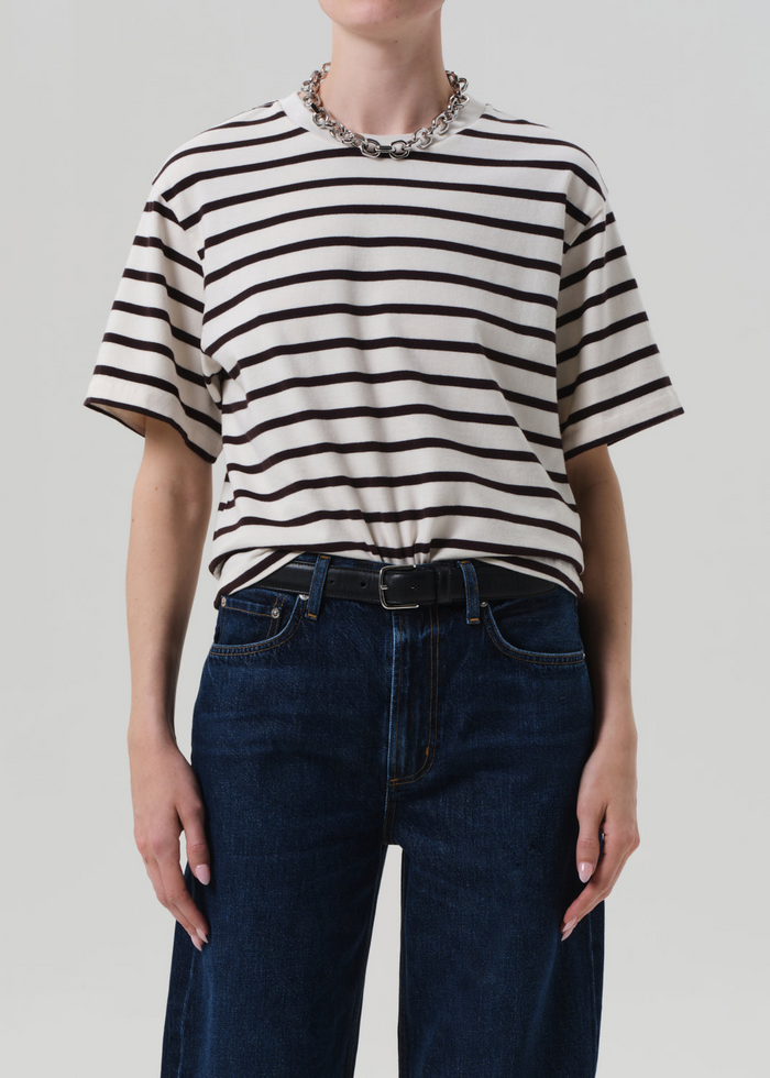 Goldie Tee - Chocolate Stripe