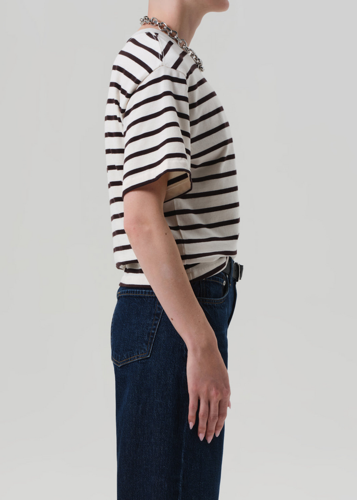 Goldie Tee - Chocolate Stripe