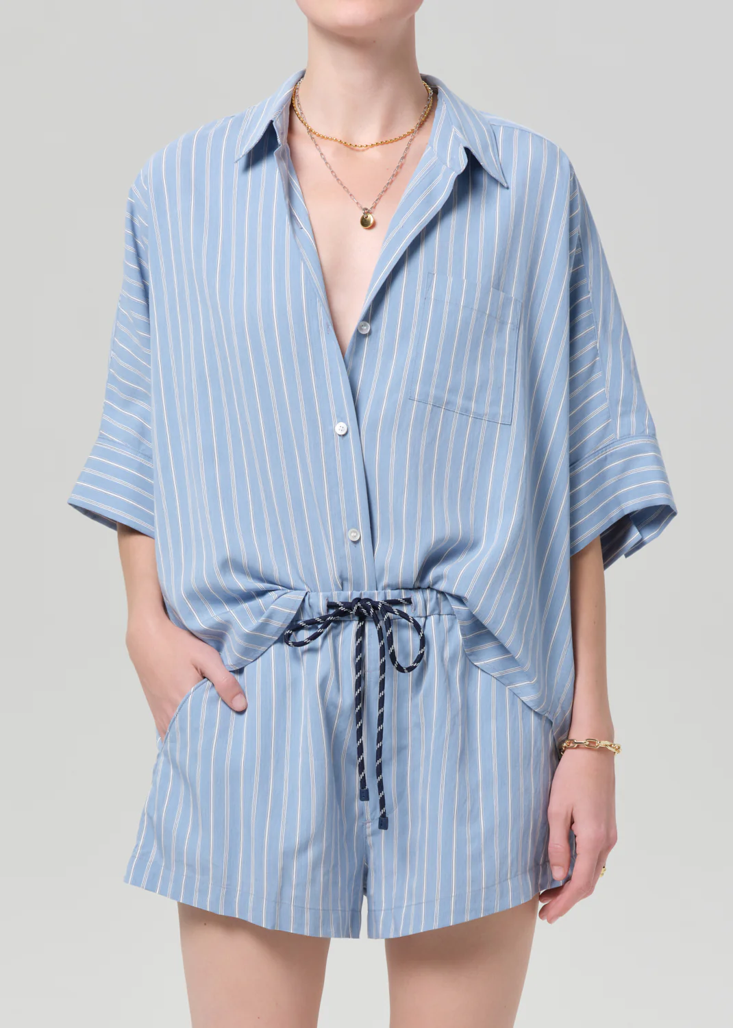 Claire Origami Shirt - Capri Stripe