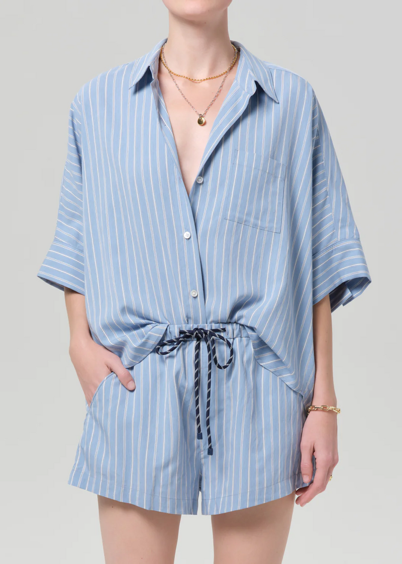 Claire Origami Shirt - Capri Stripe