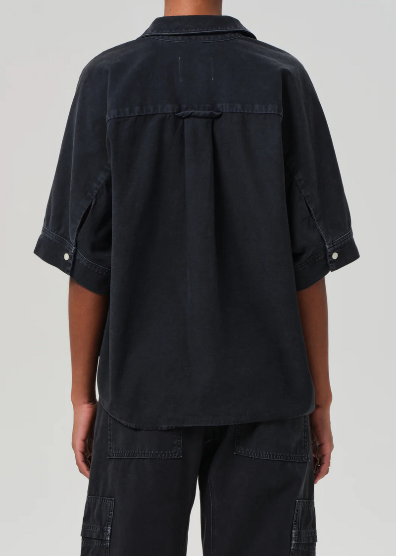 Claire Origami Shirt - Washed Black