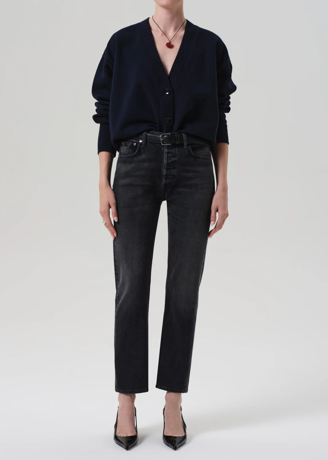 Fleece Cardigan - Navy