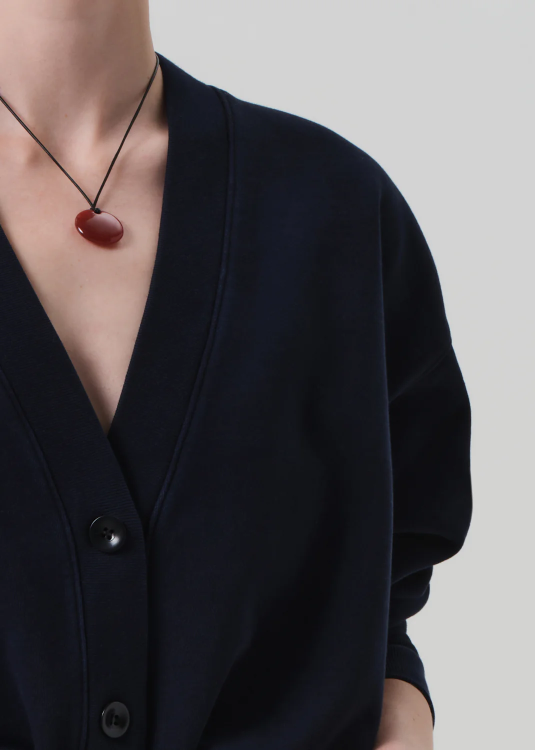 Fleece Cardigan - Navy