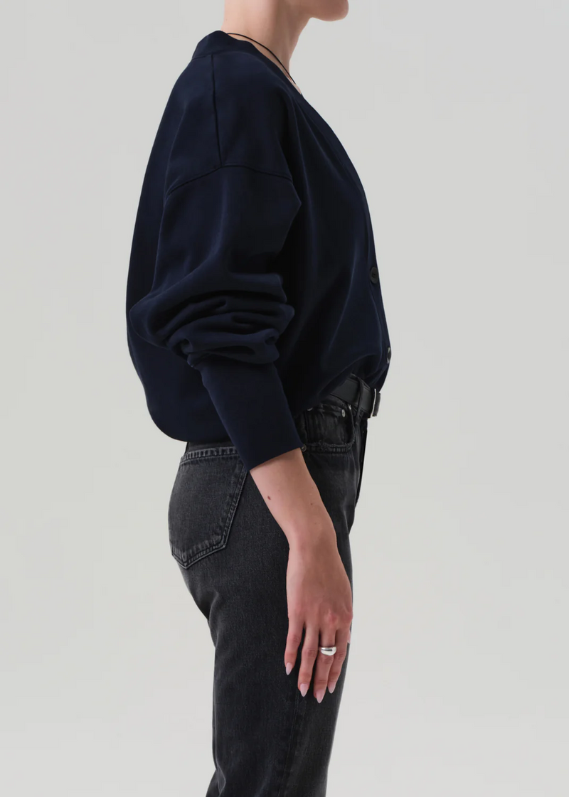 Fleece Cardigan - Navy