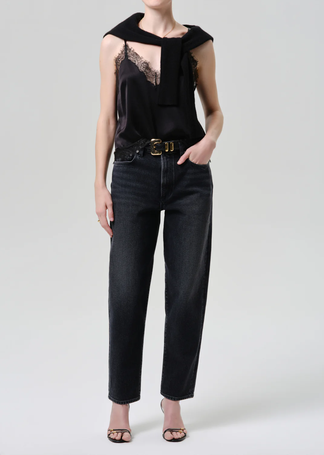 Lace Trimmed Cami - Black