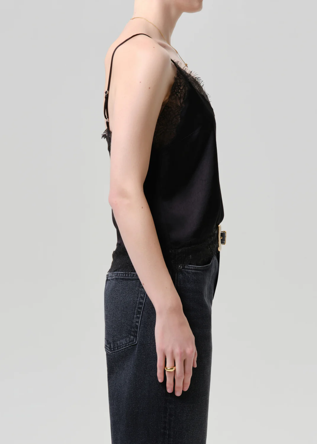 Lace Trimmed Cami - Black