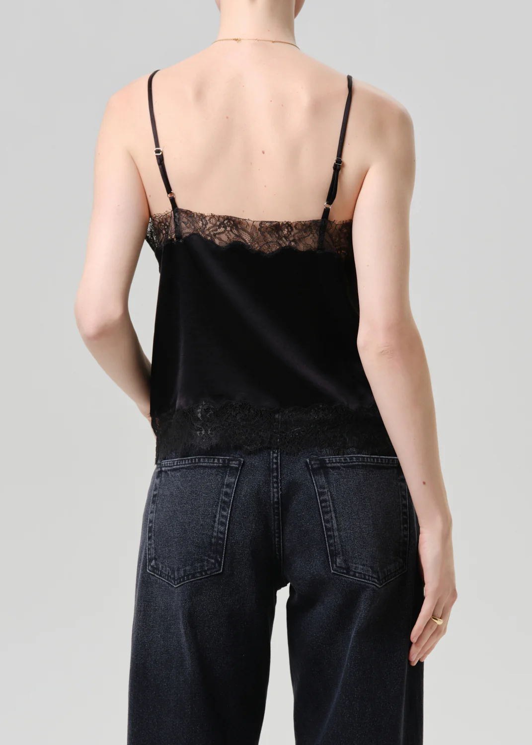 Lace Trimmed Cami - Black