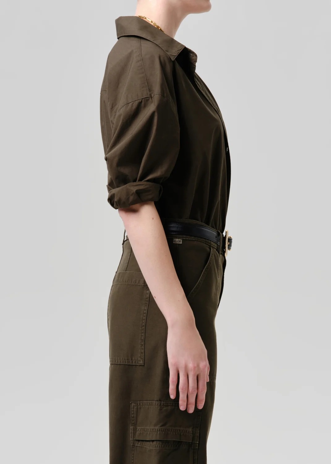 Thea Boyfriend Shirt - Dark Olive