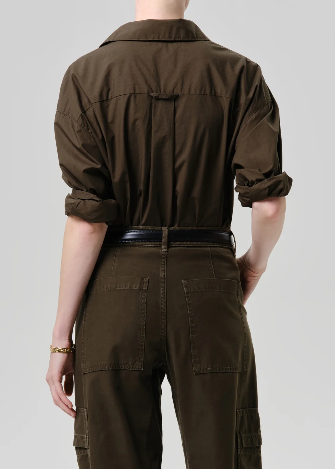 Thea Boyfriend Shirt - Dark Olive
