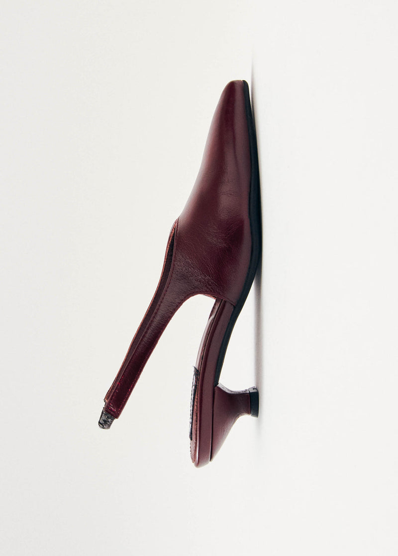 Eros Leather Pumps - Burgundy