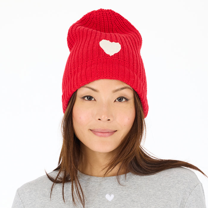 Love Beanie Natural - Cherri Red