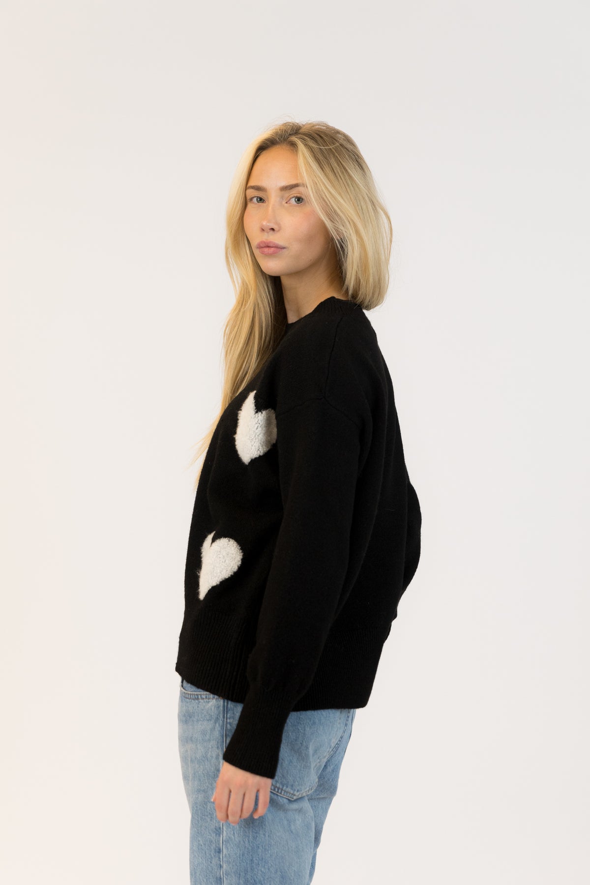 Ajax Sherpa Crewneck - Black/White